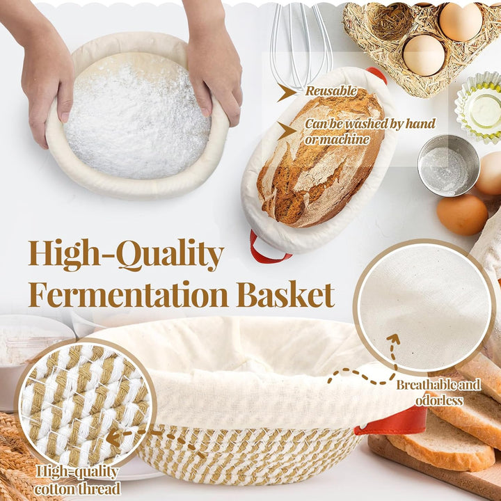 IIRC Sauerteig Starter Set, Brot Gärkörbchen Set, Sauerteig Zubehör für Anfänger, Erfahrener Bäcker