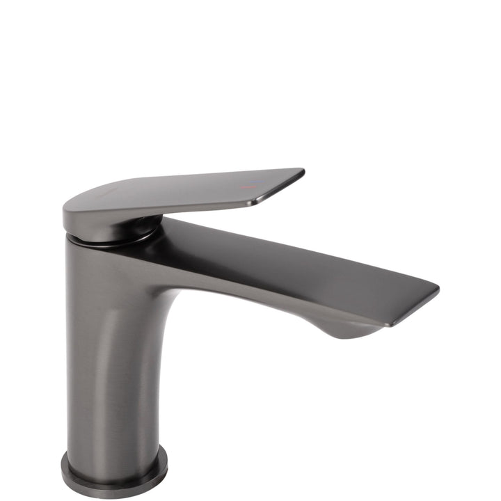 Rea Waschtischarmatur AVALON titanium Low Wasserhahn Bad Badarmatur aus Messing Armatur für Waschbec