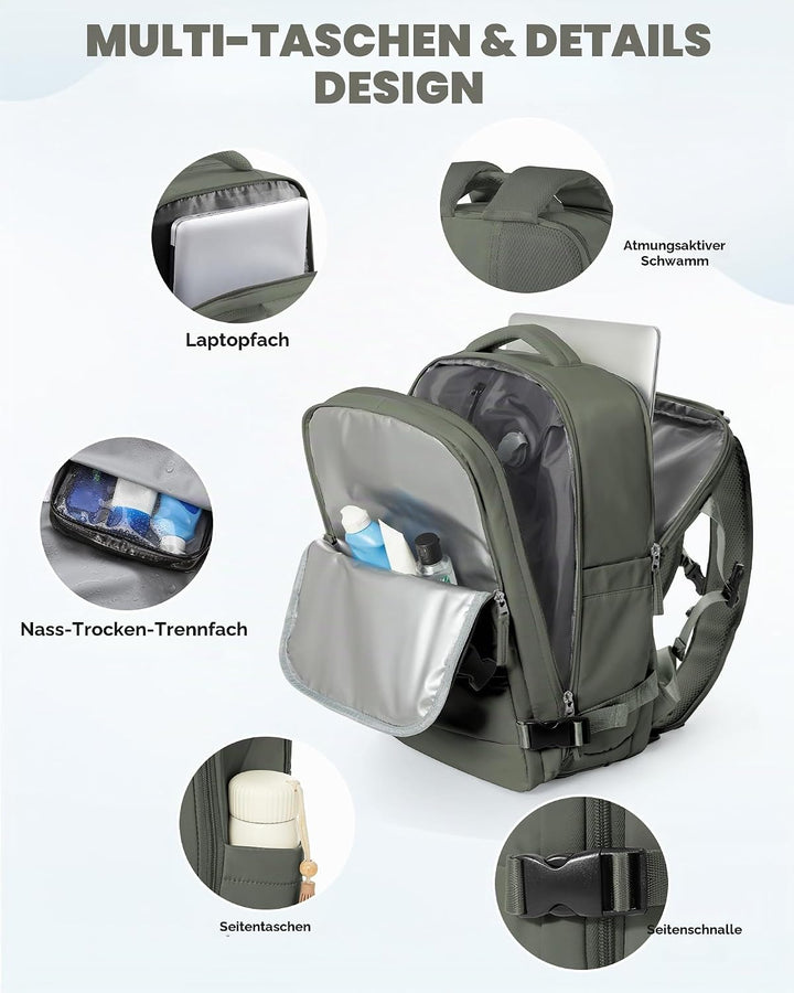 SZLX Vakuum Rucksack 40x30x20 Wizz air Handgepäck Rucksack 40x20x25 für Ryanair Vakuum Reiserucksack