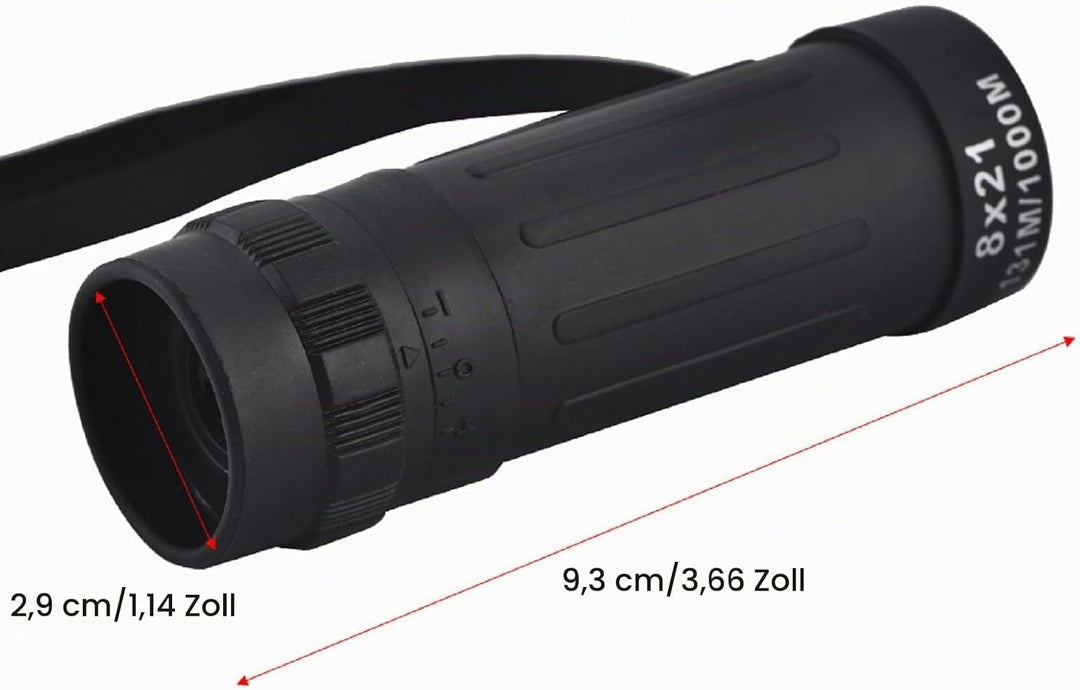 8X Monokular, Handmonokular, Miniatur-Monokularobjektiv, Taschenmonoskop, Tragbares Teleskop, Einzel