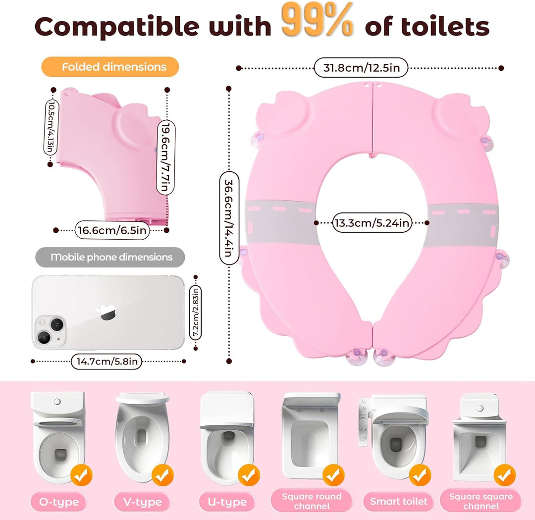 auvstar FaltbarerToilettensitz für Kinder,Lernkissen mit Saugnäpfen für Toilettensitz,Reise Klappbar