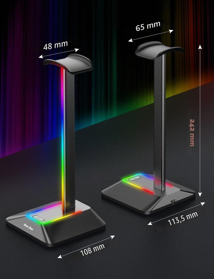 New bee RGB Kopfhörer Ständer,Gaming-Headset-ständer Headset Halterung Wireless Charge Kopfhörer Hal