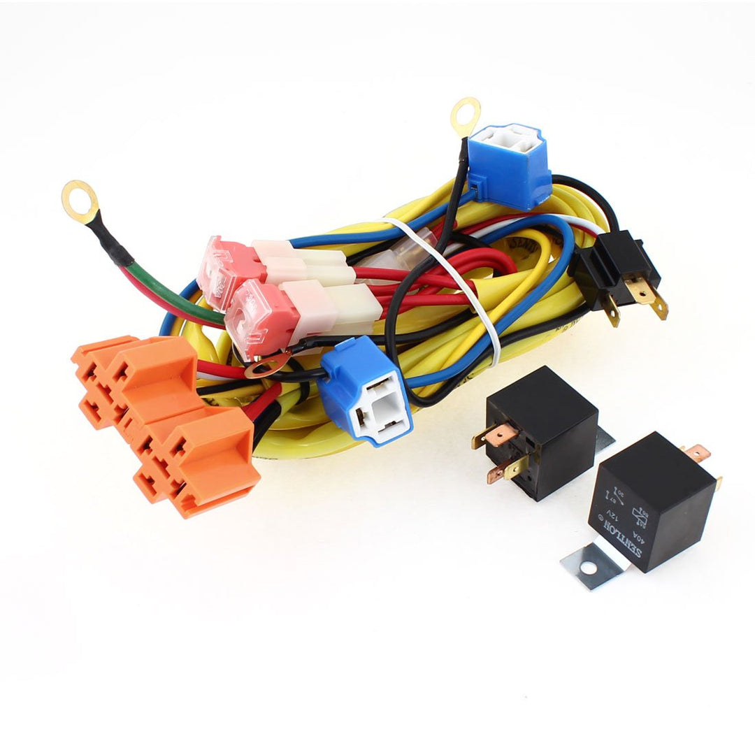 sourcing map Frontscheinwerfer Kabelbaum Kit H4 90W Glühlampe Frontscheinwerfer Kabel Relais Set für