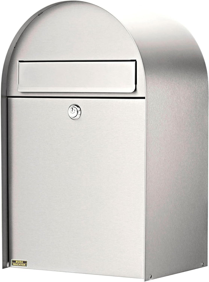 Burg-Wächter Briefkasten Edelstahl mit Öffnungsstopp, A4 Einwurf-Format, Rostfrei, Nordic 3680 Edels