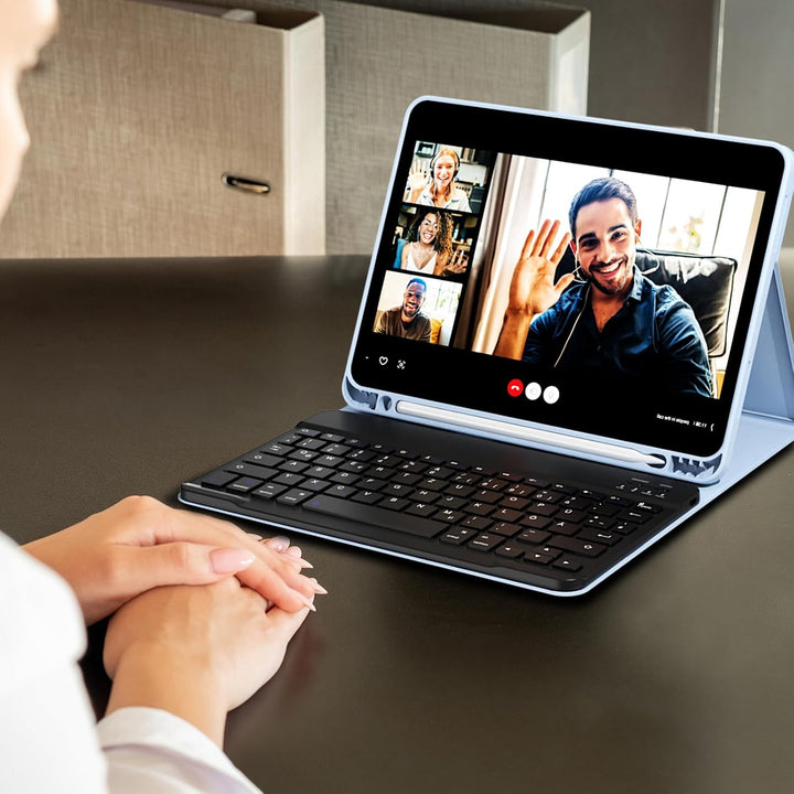 Hülle mit Tastatur für iPad Air 11 Zoll M3/M2, iPad Air 7 6 5 4 (2025/2024/2022/2020) 10,9 Zoll, Sof