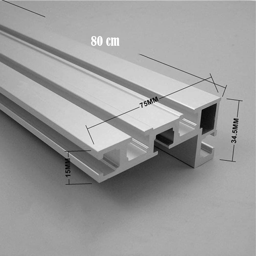 Gehrungsschiene, 75 Typ 800MM T-Schienen,Aluminium-T-Nut, DIY T-Nut Gehrungsschienenlehre, Holzbearb