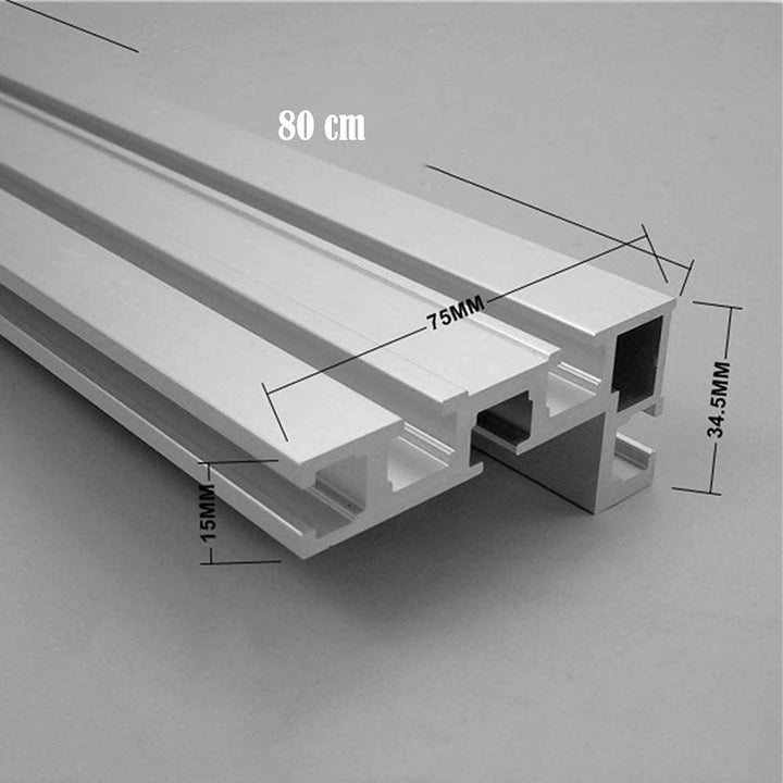 Gehrungsschiene, 75 Typ 800MM T-Schienen,Aluminium-T-Nut, DIY T-Nut Gehrungsschienenlehre, Holzbearb