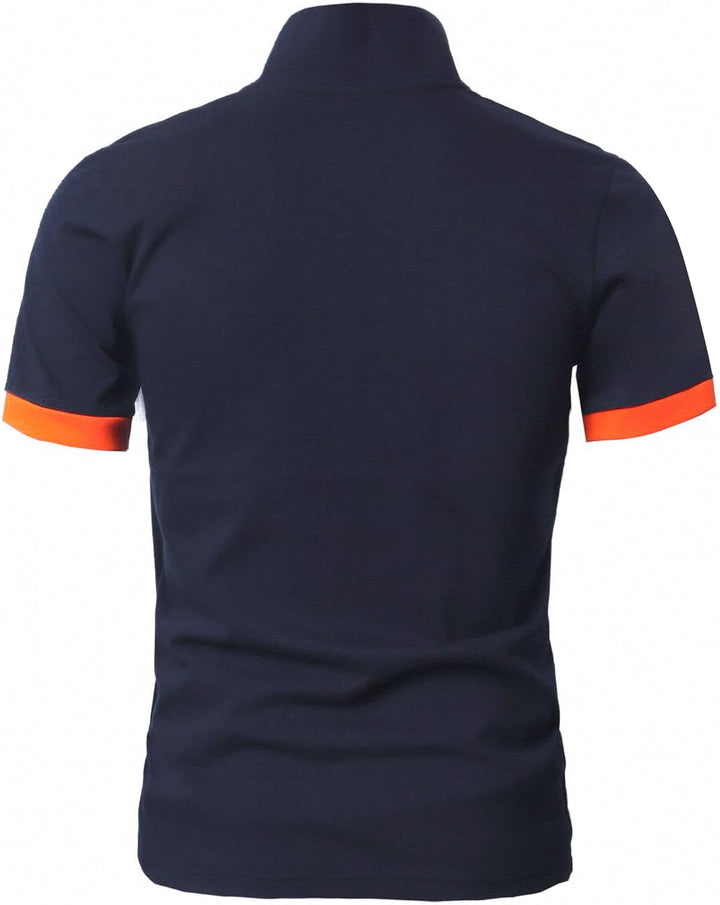 GLESTORE Poloshirt Herren Männer Hemd Herren Kurzarm Shirt Sommer M A1-marine, M A1-marine