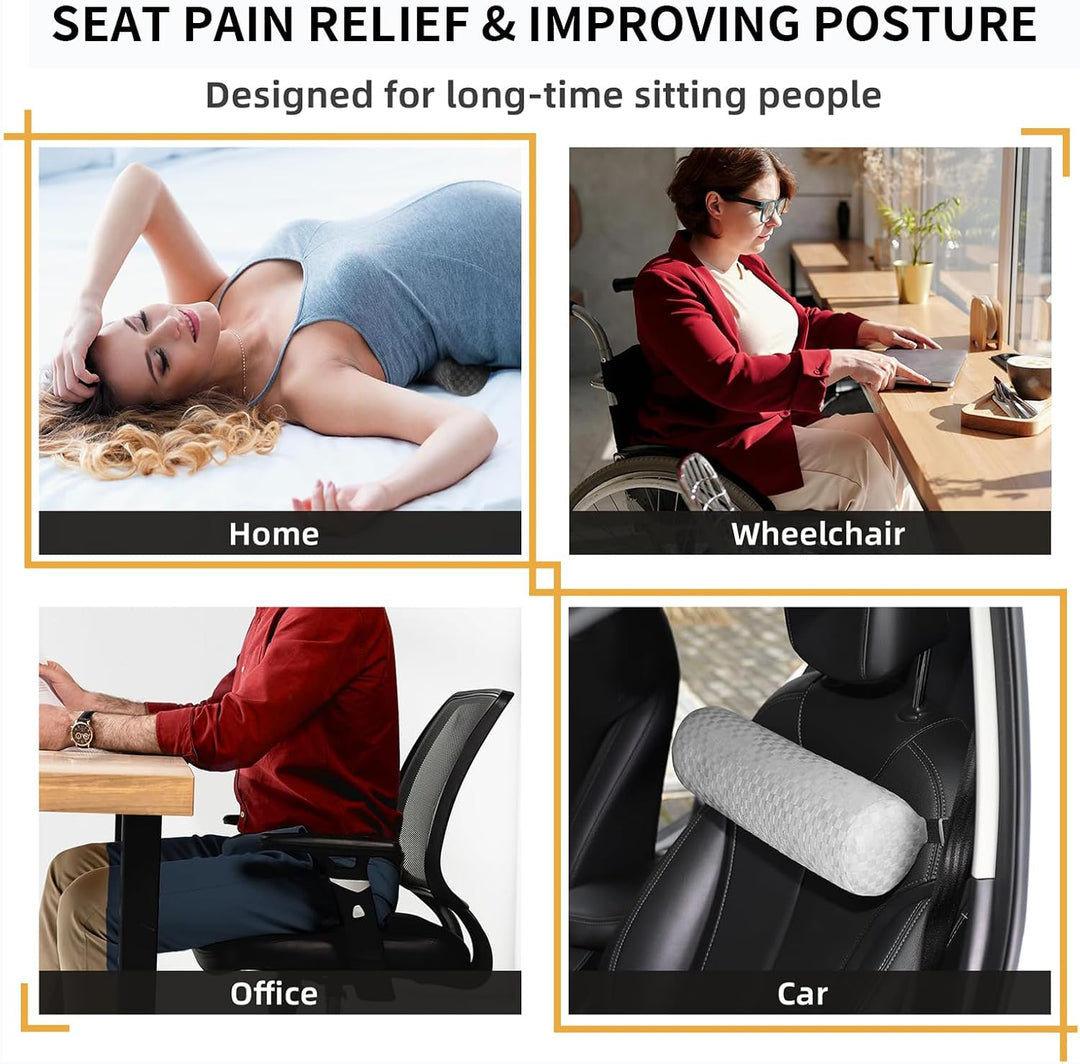 Ergonomisches Lordosekissen Mit Bezug, Lendenkissen Auto Mit Gurt, Rückenstütze Für Sofa Auto, Rücke
