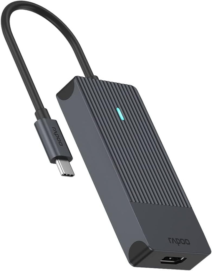 Rapoo UCM-2001 USB-C Multiport Adapter 4-in-1, 100W Power Delievery, 4K HDMI, 2 USB-A 3.0 Datenports
