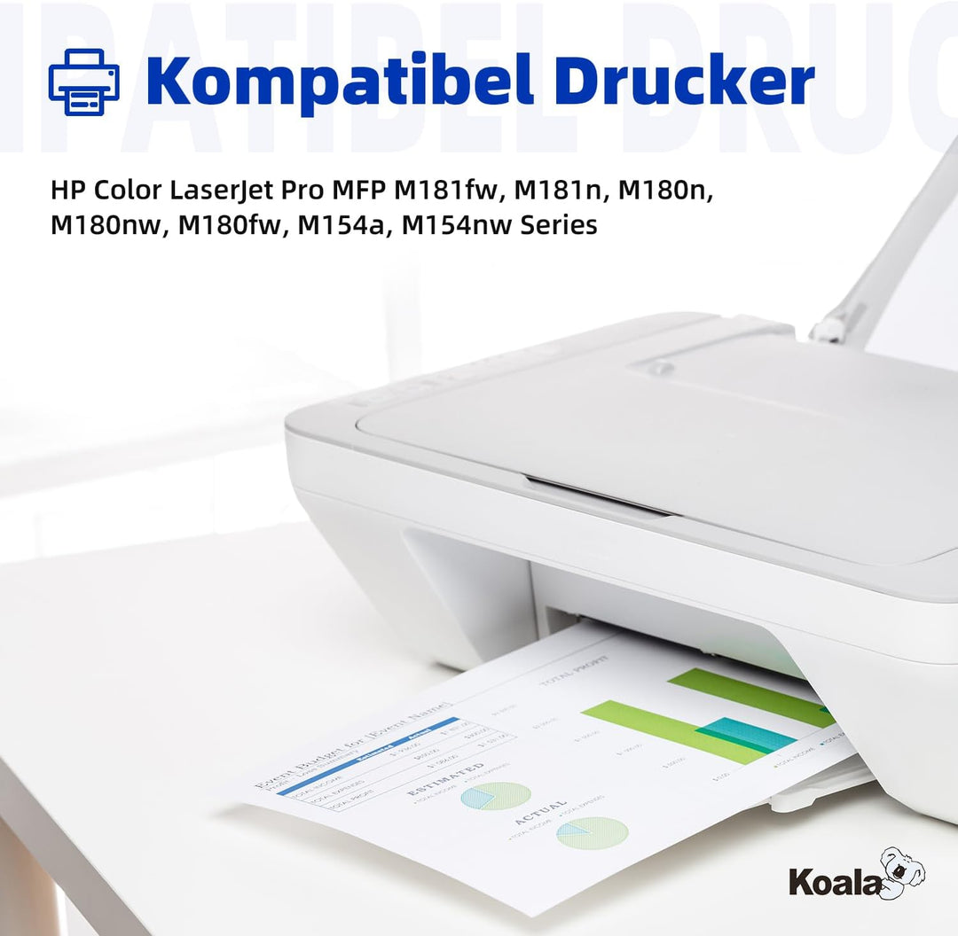 Koala 205A Toner Kompatibel für HP 205A CF530A CF531A CF532A CF533A Multipack für HP Color LaserJet