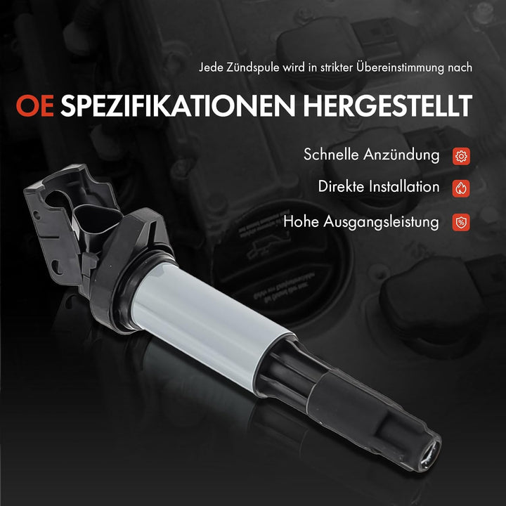Frankberg 4x Zündspule Zündmodul Kompatibel mit E46 E90 E91 E92 E93 E39 E60 E61 F07 E63 E64 F13 E81