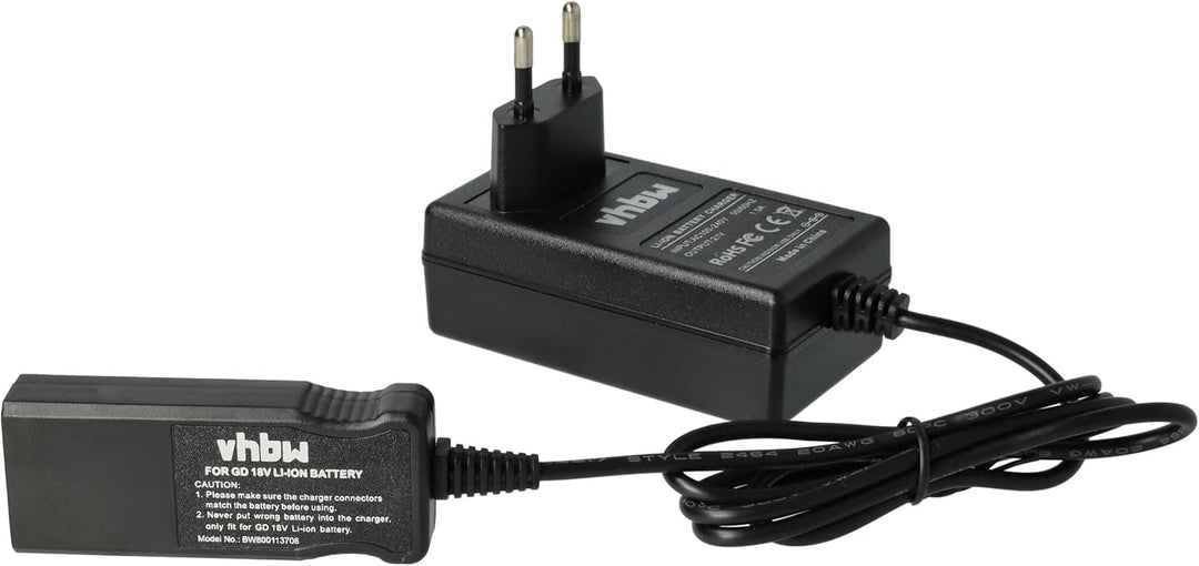 vhbw 220V Netzteil Ladegerät Ladekabel kompatibel mit Werkzeug Gardena High Delimber TCS Li-18/20, L