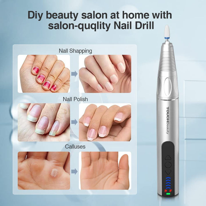 TOUCHBeauty Elektrische Nagelfräser Kabellos,8 in 1 Elektrische Nagelfeile Pediküre Maniküre kit 300