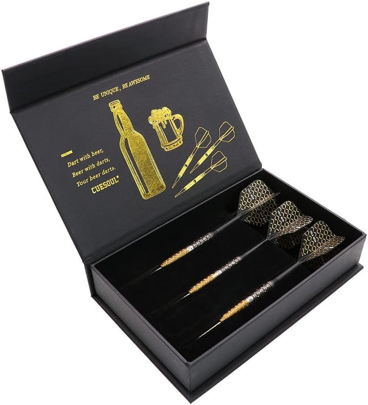 CUESOUL Steel Tip 90% Tungsten Dart Set mit Ölfarbe Finish und ROST Flights 21g COLA-BIER, 21g COLA-