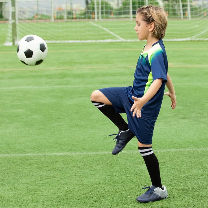 JABASIC Fussballschuhe Kinder Jungen Mädchen Sportliche Outdoor Stollenschuhe Kinder 28 EU Marine Gr