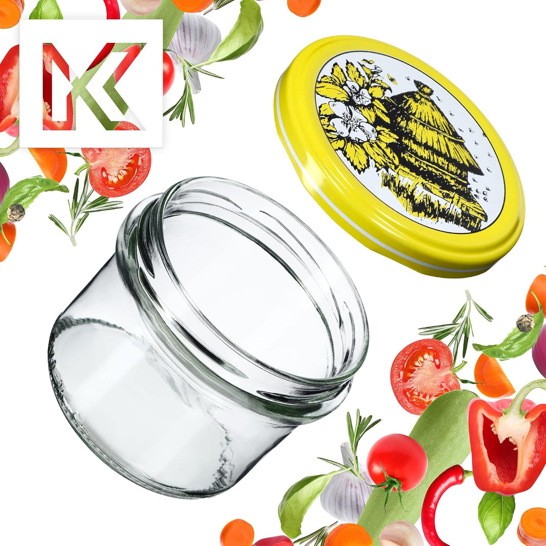 KADAX 20er Set Marmeladengläser 235ml TO82 Bienenstock, Einmachgläser Vorratsgläser Mason Jar mit Sc
