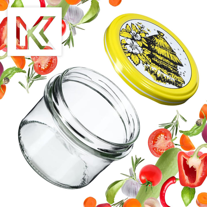 KADAX 20er Set Marmeladengläser 235ml TO82 Bienenstock, Einmachgläser Vorratsgläser Mason Jar mit Sc