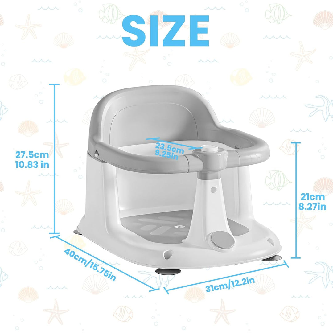 UBRAVOO Baby Badesitz für Babys von 6 bis 24 Monaten, aufrecht sitzender Badesitz, rutschfester Baby