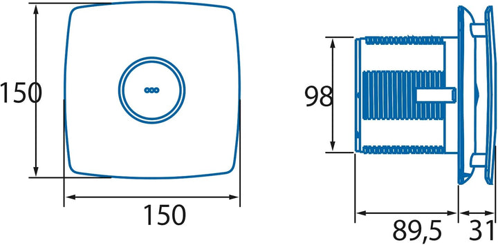 X-MART 10 - Abluftventilator für das Bad - Serienmässig - Schraubenlose Befestigung & Einfache Reini