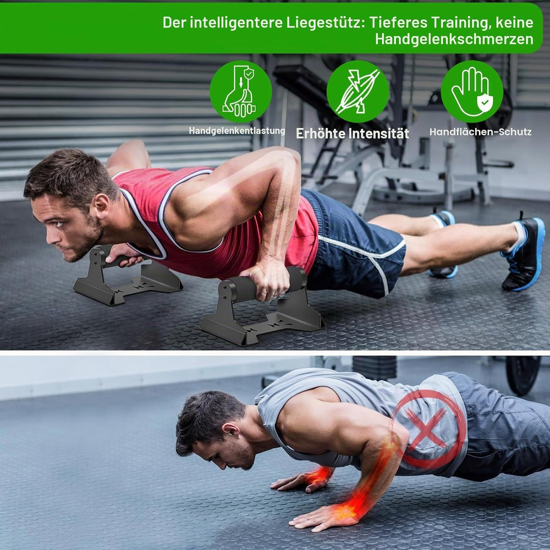 SELEWAERE Calisthenics Equipment Liegestützgriffe - Rutschfest Parallettes Handstand Griffe Robuste