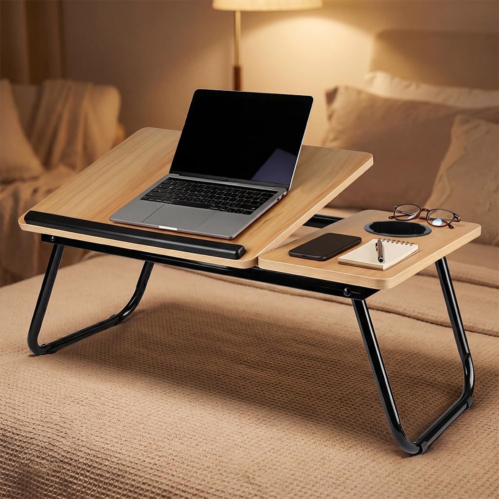 Faltbare Laptoptisch Notebooktisch Betttisch Betttablett Notebook Laptoptisch mit Getränkehalter für