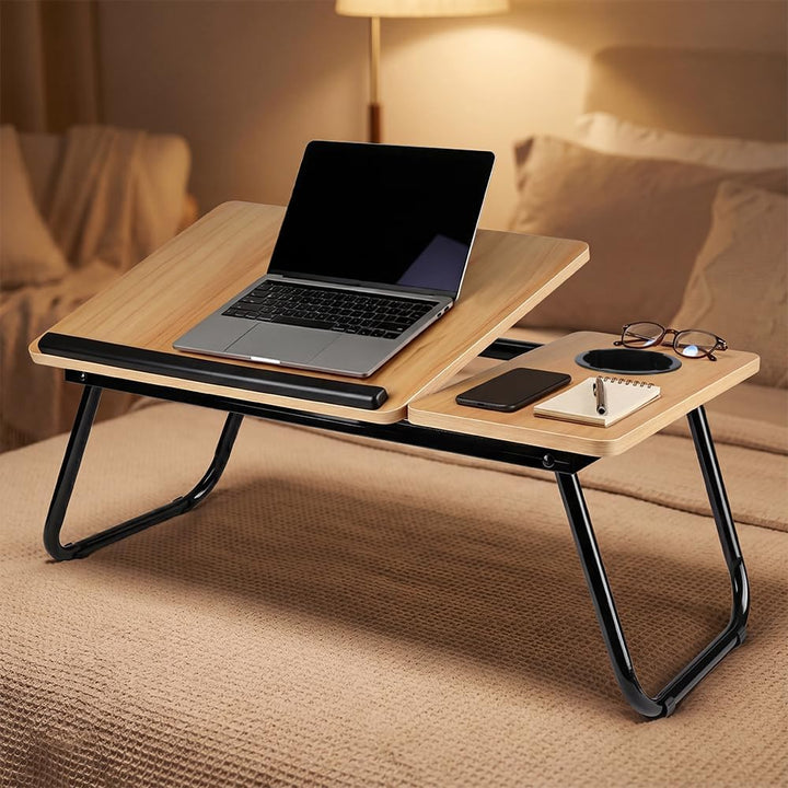 Faltbare Laptoptisch Notebooktisch Betttisch Betttablett Notebook Laptoptisch mit Getränkehalter für