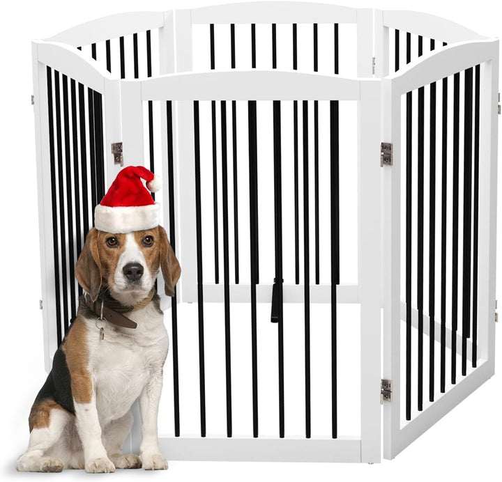 HOLTICO Absperrgitter Hund,Hundegitter für Wohnung Garten ohne Bohren aus Metal Holz,Freistehendes H