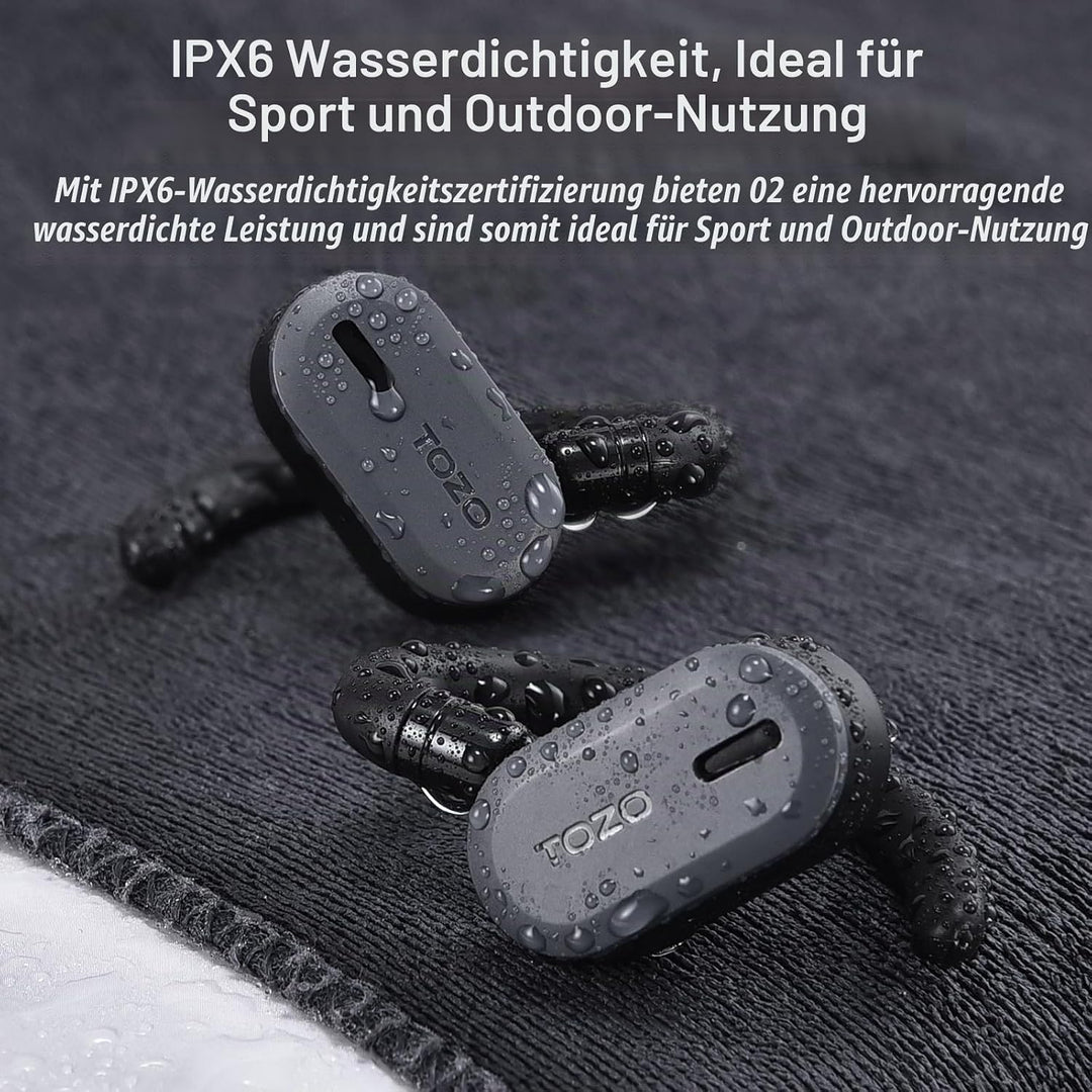 TOZO Open Buds Leichte Bluetooth Kopfhörer Kabellos 5.3 mit Mehrwinkelverstellung, Offenes Ohrdesign