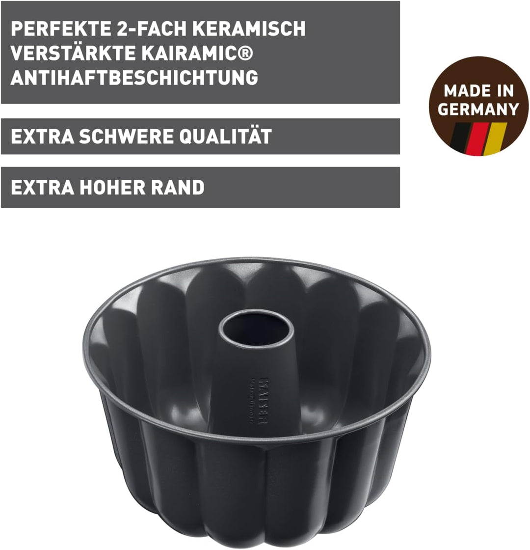 Original Kaiser La Forme Plus Gugelhupfform gross 24 cm, Gugelhupf Backform rund, extra hoher Rand,