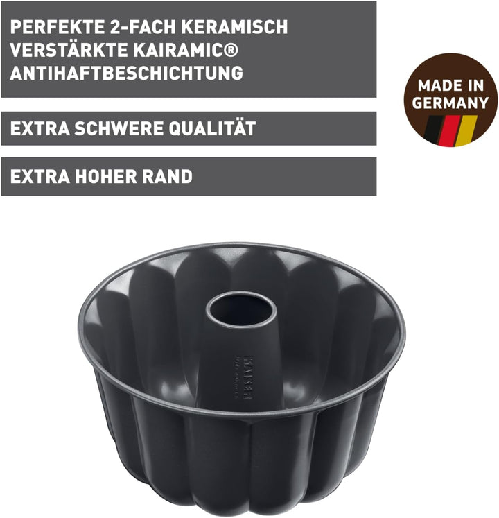 Original Kaiser La Forme Plus Gugelhupfform gross 24 cm, Gugelhupf Backform rund, extra hoher Rand,
