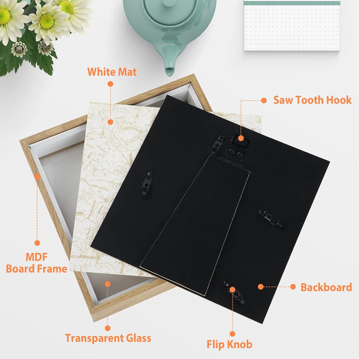 Anhow 3D Bilderrahmen zum Befüllen, 2 Stück Tiefer 3D Objektrahmen 20 x 20 cm mit Transparente Glas