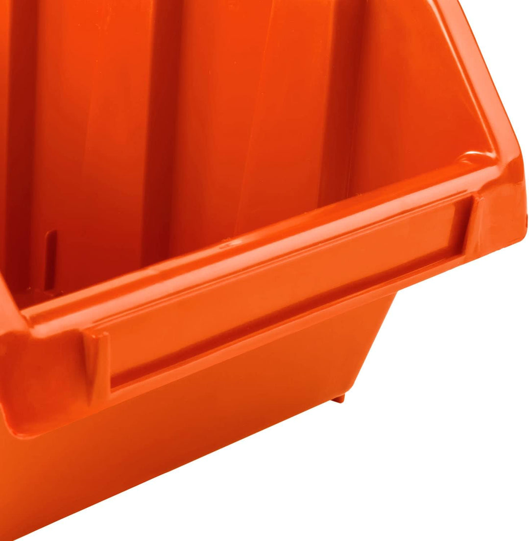 10x Stapelbox 230 x 120 x 160 mm – Stapelboxen Set - Sichtbox Sichtlagerboxen Lagerbox, Orange