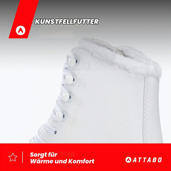 ATTABO Eiskunstlauf Schlittschuhe Kinder | Kufe aus Edelstahl, Klassische Schnürung, Verstärkte Hake