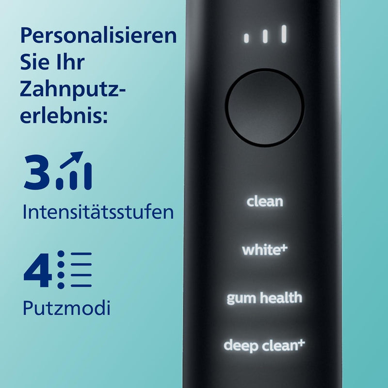 Philips Sonicare DiamondClean 9000 elektrische Zahnbürste, Schallzahnbürste mit App, Andruckkontroll