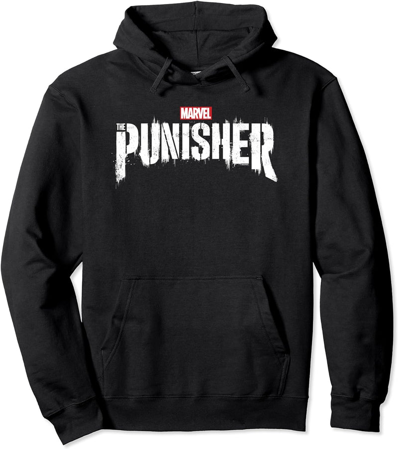 Marvel The Punisher White Title Logo Pullover Hoodie