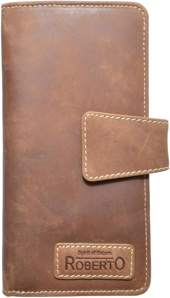 flevado Echt-Leder Herren Damen Organizer Reisebrieftasche Kredit Kartenetui Reise Travel Wallet Her
