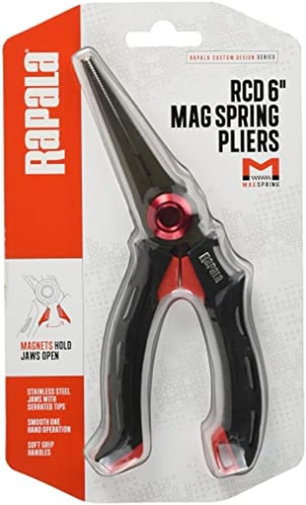 Rapala Unisex-Adult Angelzange RCD Mag Spring Pliers-Angelzubehör mit Edelstahlbacken-Magnetisch-Erg