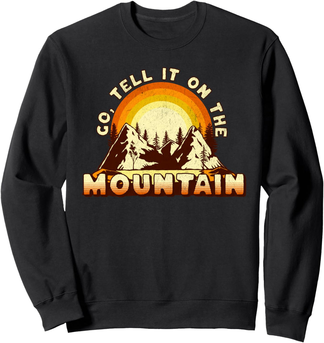 Go Tell It On the Mountain Retro Sonnenuntergang Weihnachtslied Sweatshirt