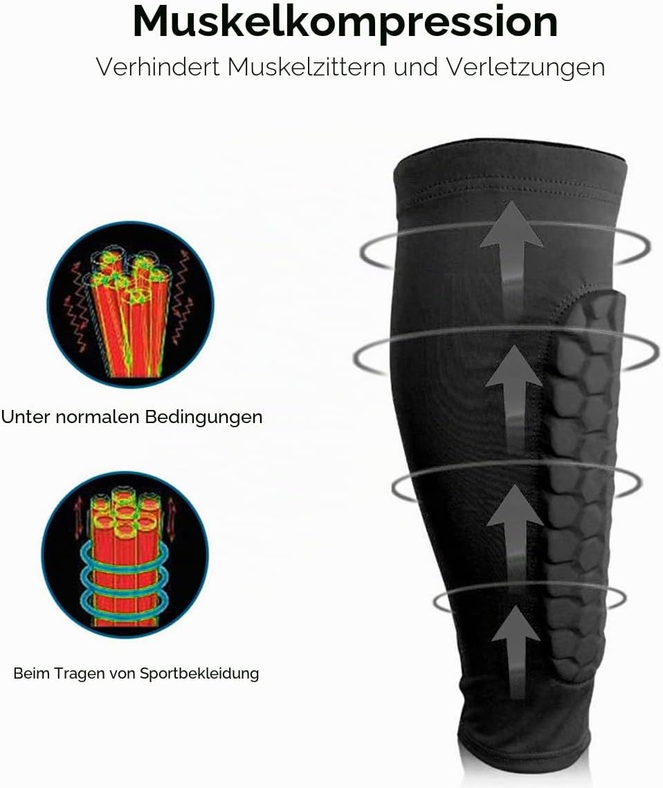 Wallfire Sport Schienbeinschutz für Männer & Frauen, ein Paar Professionelle Wadenschutz-Kompression
