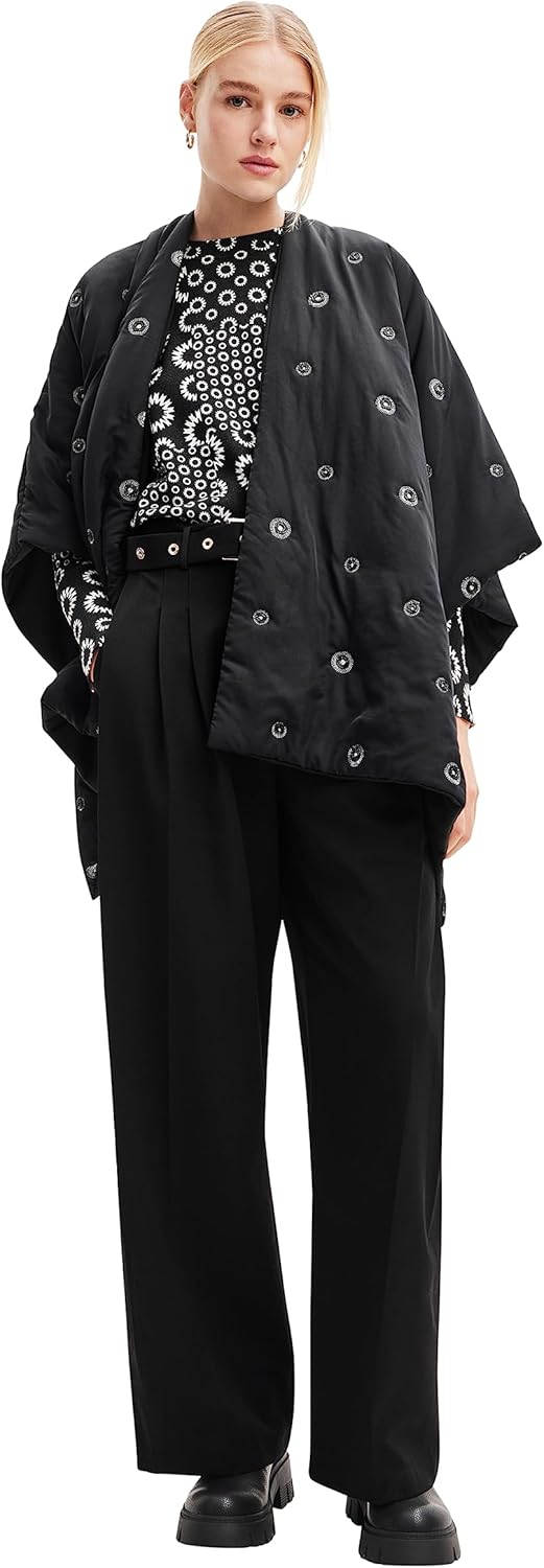 Desigual Women's Poncho_Mini ATRE Elbrus, Black, One Size