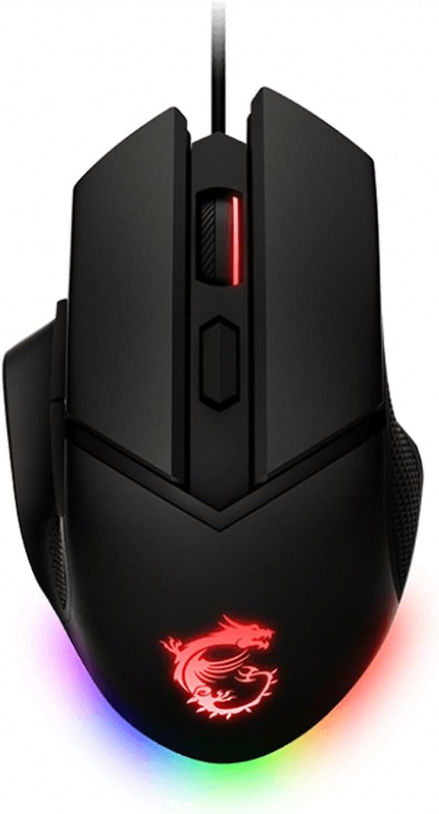MSI CLUTCHGM20 Elite Gaming-Maus (USB RGB, verstellbar bis zu 6400 DPI, für Desktop/Laptop, Gaming-G