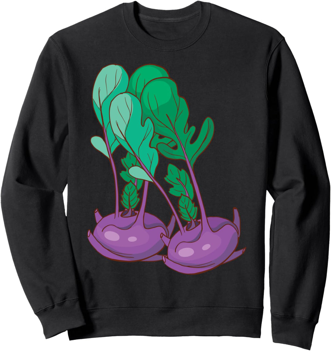 Lila Kohlrabi Gemüse Vegan Veganer Vegetarisch Vegetarier Sweatshirt