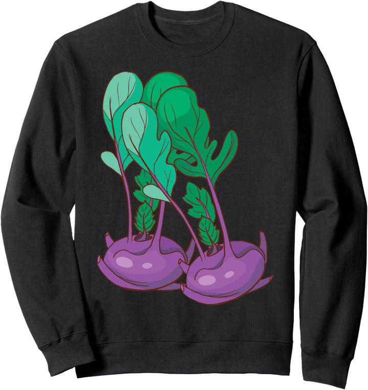 Lila Kohlrabi Gemüse Vegan Veganer Vegetarisch Vegetarier Sweatshirt