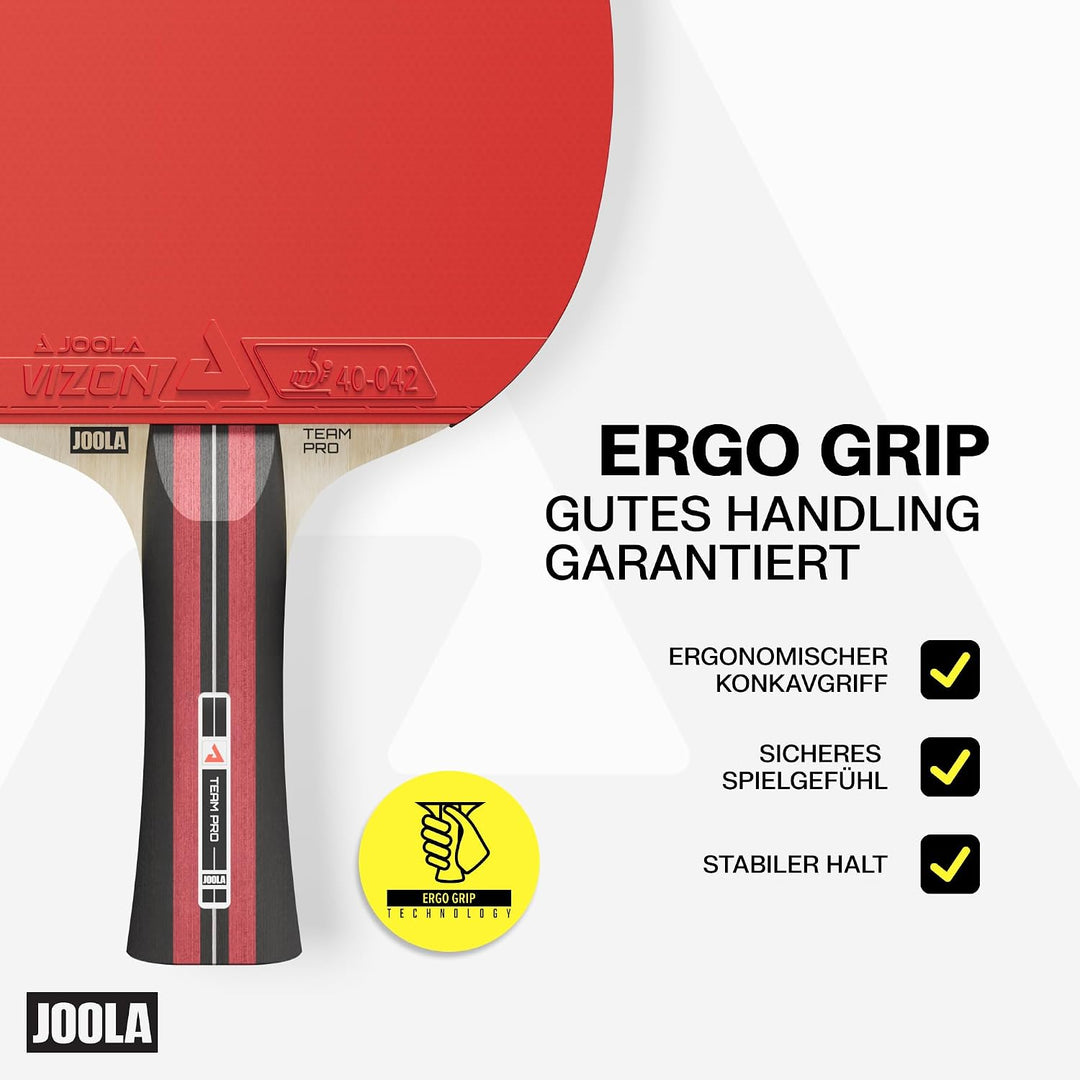 JOOLA Team Pro Tischtennis Set - 2 Schläger + 3 Bälle + Hülle - 6-teilig