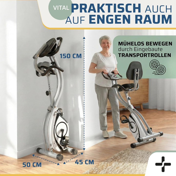 SportPlus Heimtrainer klappbar für zuhause, optional mit App Steuerung, Rückenlehne,Pulsmessung, man