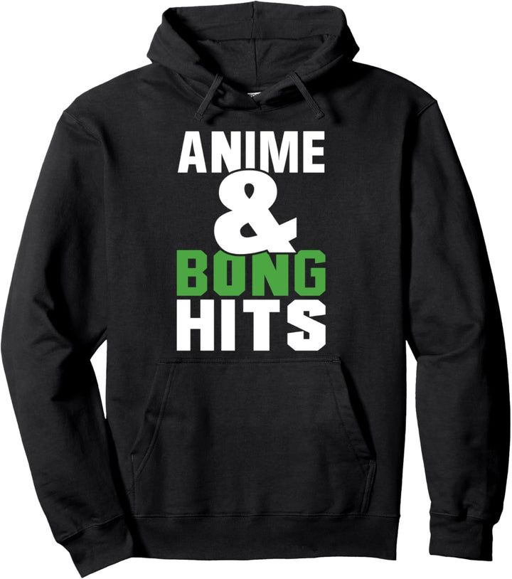 Anime And Bong Hits - Kuwaii Art Asian Animation Style Weed Pullover Hoodie