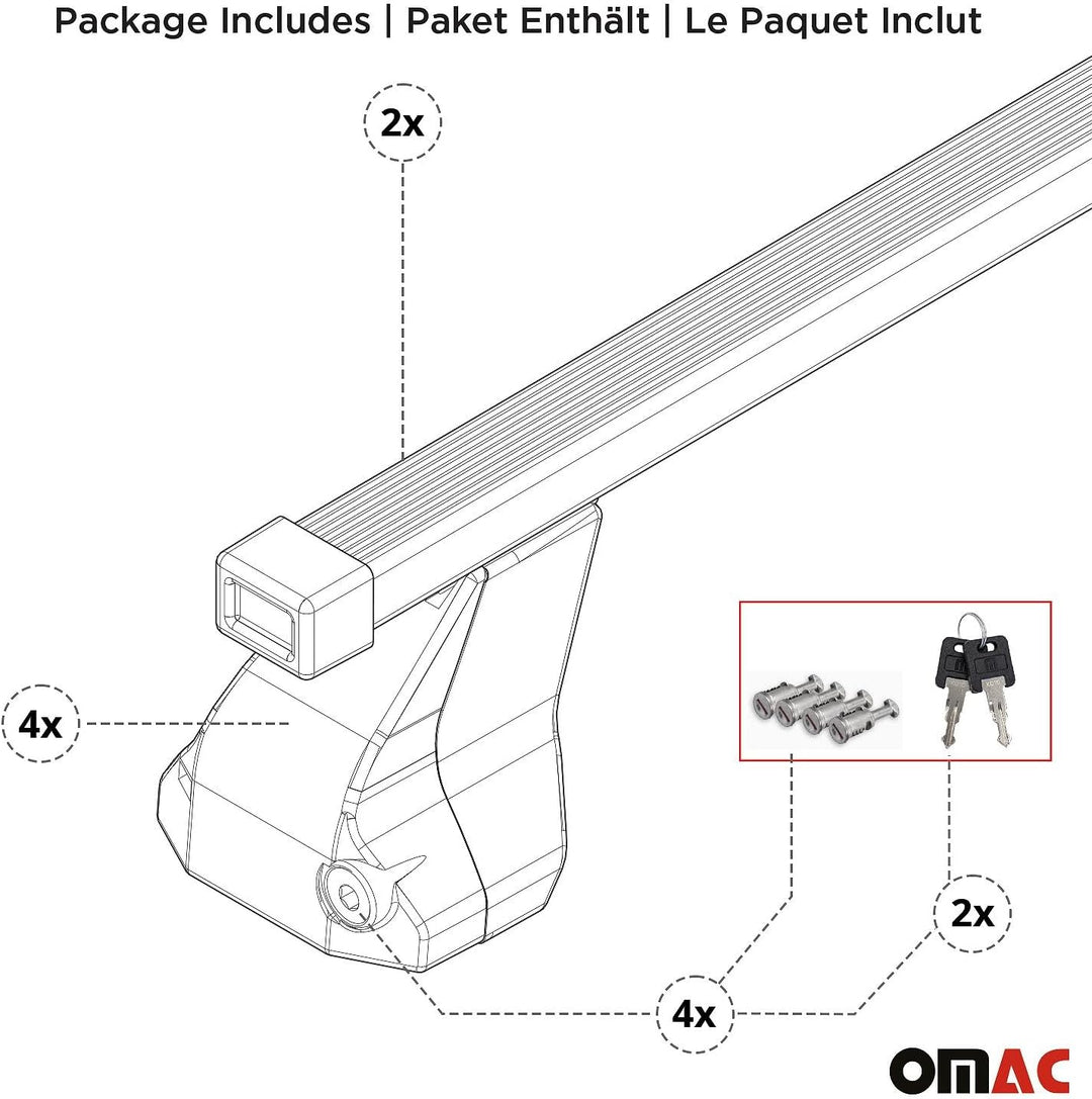OMAC Dachträger für VW T5 T6 T6.1 Transporter Caravelle Multivan Stahl | DIN 75302:2019 &amp; ISO/PAS 11