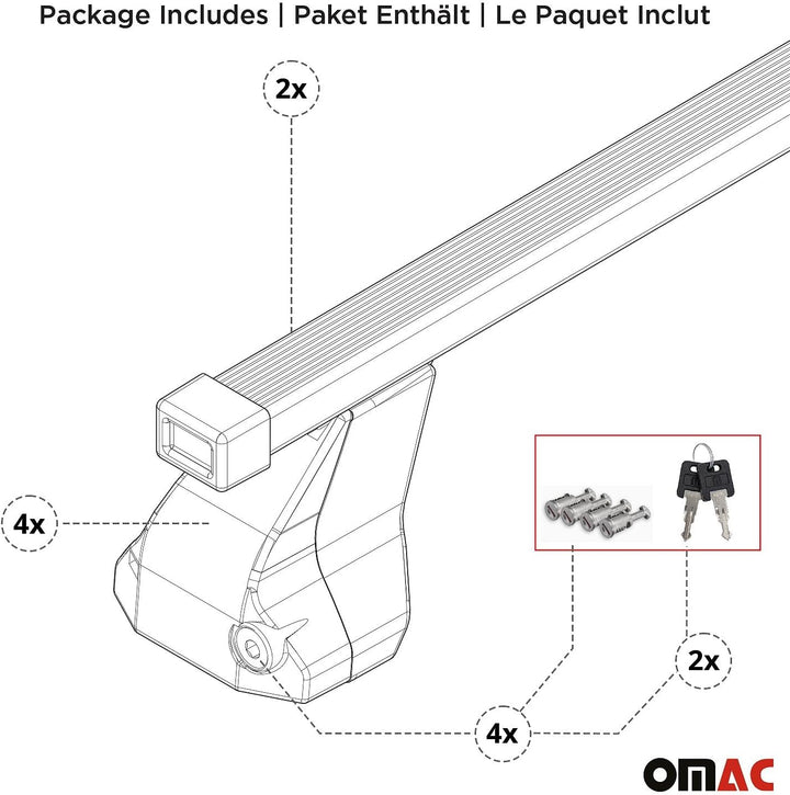 OMAC Dachträger für VW T5 T6 T6.1 Transporter Caravelle Multivan Stahl | DIN 75302:2019 &amp; ISO/PAS 11