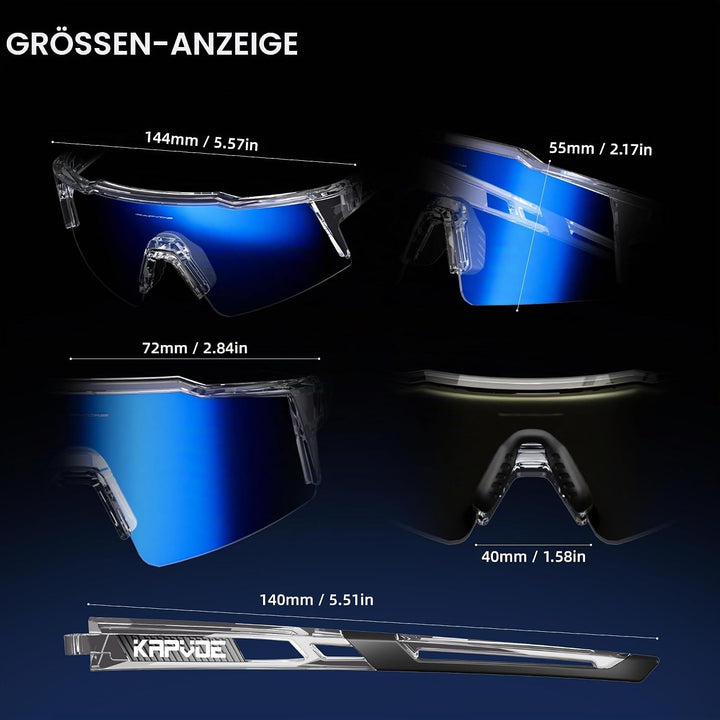 KAPVOE Photochromatische Selbsttönend Fahrradbrille TR90 Rahmen für Herren Damen Jungen Mädchen Klar